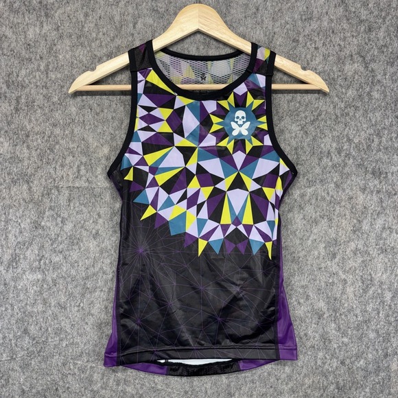 Betty Designs Tops - Betty Designs Tank Top Vest Women Small Cycling Triathlon Purple Skull Butterfly